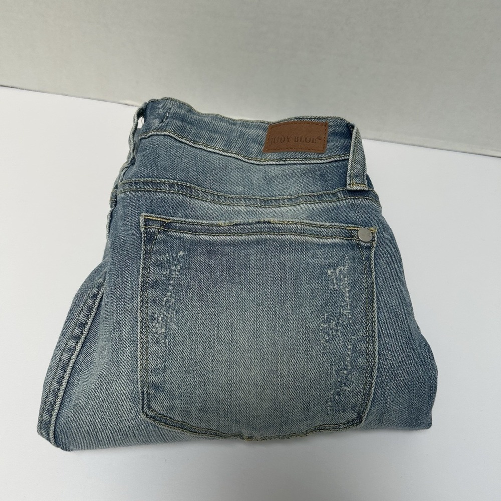 Judy Blue Skinny Distressed Light Wash Mid-Rise Jeans Size 27 Style #82125
